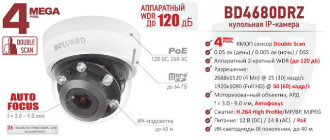 IP камера BEWARD BD46800DRZ