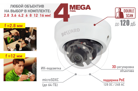4 Мп IP-камера BEWARD BD4640DR