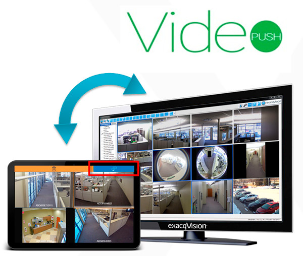  Системы видеонаблюдения exacqVision Video Management (VMS), функция VideoPush